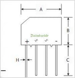 Puente de Diodos KBP206 2 A 600 V Lineal