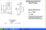 Transistor 2N6059 Potencia = 2N6058