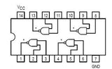 74LS01 TTL Cuatro Compuertas con NAND 2 Entradas con Colector Abierto