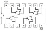74LS28 TTL Cuatro Compuertas NOR de 2 Salidas con Memoria Buffer