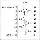 CD4049UBM CMOS Seis Convertidores Buffer