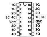 74LS379 TTL Cuatro Compuertas Flpi-Flop D 4-Bit con 2 Salidas en Cascada