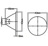 Aumento para LED de Potencia 30° BK-DB001A