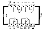 74LS38 TTL Cuatro Compuertas NAND con 2 Entradas