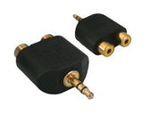 Adaptador "Y"  Plug 3.5 mm Estéreo a 2 Jack RCA Dorado