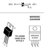 Triac 15 A 600 V TO220 2N6344A