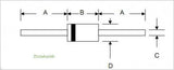 Diodo FR154 Recuperación Rápida 400 V 1.5 A