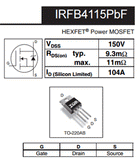 Transistor IRFB41N15D Mosfet TO220 CH N 150 V 41 A