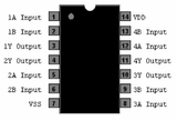 CD4070 CMOS Cuatro Compuertas X-OR de 2 Entradas