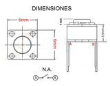 Switch Push Mini sin Base 2 Pines 1 mm