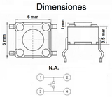 Switch Push Mini sin Base 4 Pines 1 mm