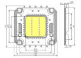 LED de Potencia 30 W sin Disipador Blanco Frío