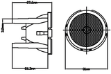 Aumento con Base para LED de Potencia 40° LL01ED-A-AJ60L-M2