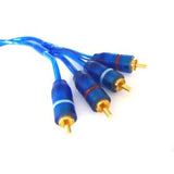 Cable 1.8 m 2 Plug RCA a 2 Plug RCA Azul con Mylar DXR 080-087