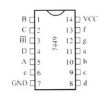 74LS49 TTL Controlador y Decodificador BCD a Siete Segmentos