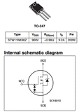 Transistor STW12NK90Z Mosfet Potencia CH-N 900 V 11 A