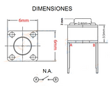 Switch Push Mini sin Base 2 Pines 3 mm