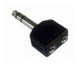 Adaptador "Y" Plug 6.3 mm Estéreo a 2 Jack 3.5 mm Estéreo