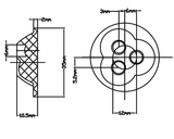 Aumento para LED de Potenci 15°  BK-DB042