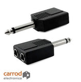 Adaptador "Y" Plug 6.3 mm Mono a 2 Jack 6.3 mm Mono