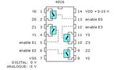 CD4016BE CMOS Cuatro Multiplexor de Señales Analógicas