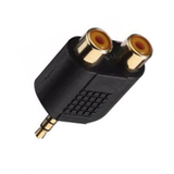 Adaptador "Y"  Plug 3.5 mm Estéreo a 2 Jack RCA Dorado