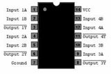 74LS37 TTL Cuatro Compuertas NAND con 2 Entradas