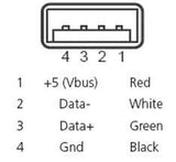 Conector USB Jack USB-A 4 Pines para Chasis Vertical Largo