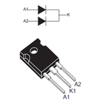 Diodo STPS40H100CW Schottky Rectificador  100 V 40 A AKA