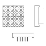 Matriz de LED 5 mm Cátodo de 8 x 8