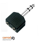 Adaptador "Y" Plug 6.3 mm Estéreo a 2 Jack 3.5 mm Estéreo