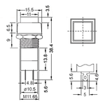 Switch Push 3A/125V 1 Polo, 1 Tiro Enclave (ON-OFF) Cuadrado