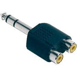 Adaptador "Y"'  Plug 6.3 mm Estéreo a  2 Jack RCA