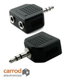 Adaptador "Y" Plug 3.5 mm Estéreo a 2 Jack 3.5 mm Estéreo