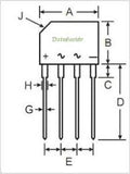 Puente de Diodos KBP208G 2 A 800 V Lineal