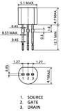 Transistor 2SK30A JFET Pequeña Señal CH-N 50V 6.5 mA