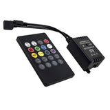 Controlador RGB 12-24 V 2 A 3 Canales 17 Niveles con Control Remoto 20 Teclas Audiorítmico