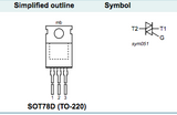 Triac 16 A 600 V TO220 BTA416Y-600B