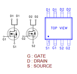 Transistor P2503NVG Mosfet Pequeña Señal  CH-N y CH-P 30 V 7 A