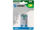 Batería Alcalina 9 V 6F22 Steren BAT-9V