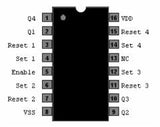 CD4043 CMOS Cuadruple Compuertas NOR R/S Latch 3 Estados CD4043