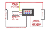 Voltímetro y Amperímetro Digital de Carátula 0-100 VCD 0-10 ACD Tres Dígitos