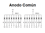 Display de 7 Segmentos Doble Anodo Pines Horizontales GM2-5621AURG