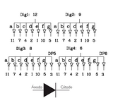 Display de 7 Segmentos Cuádruple Anodo Pines Horizontales GM4-5641AURG