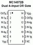 CD4072 CMOS Dos Compuertas OR con 4 Entradas