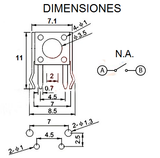 Switch Push Mini con Base 2 Pines Varios Valores
