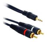 Cable "Y" 1.8 m Plug 3.5 mm Estéreo a 2 Plug RCA Uso Rudo