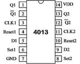 CD4013BE CMOS Dos Compuertas Flip-Flop Tipo D