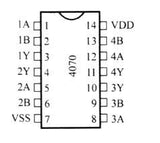 CD4070 CMOS Cuatro Compuertas X-OR de 2 Entradas