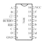 74LS48 TTL Decodificador/Driver  BCD a 7 Segmentos Cátodo Común